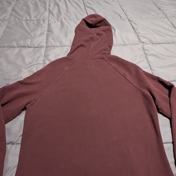Converse One Star Burgundy Hooded Sweatshirt with Button Detail Size Med - Picture 8 of 8